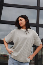 Billie Stripe Tee in Ivory