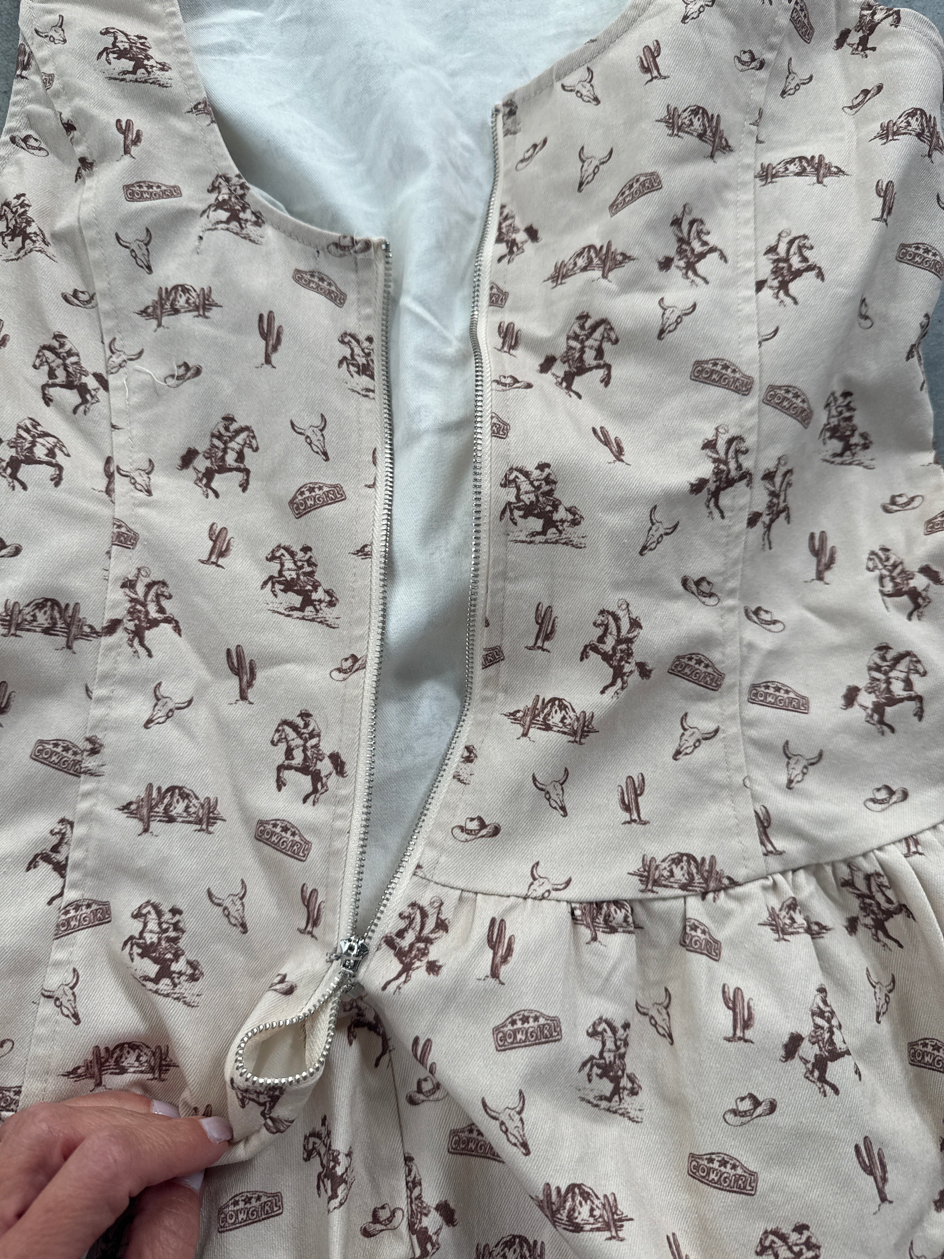 FINAL SALE - FLAWED Rodeo Print Dress - Medium