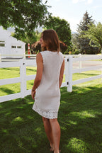 Tera Crochet Dress in Natural