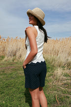 Greta Denim Eyelet Vest