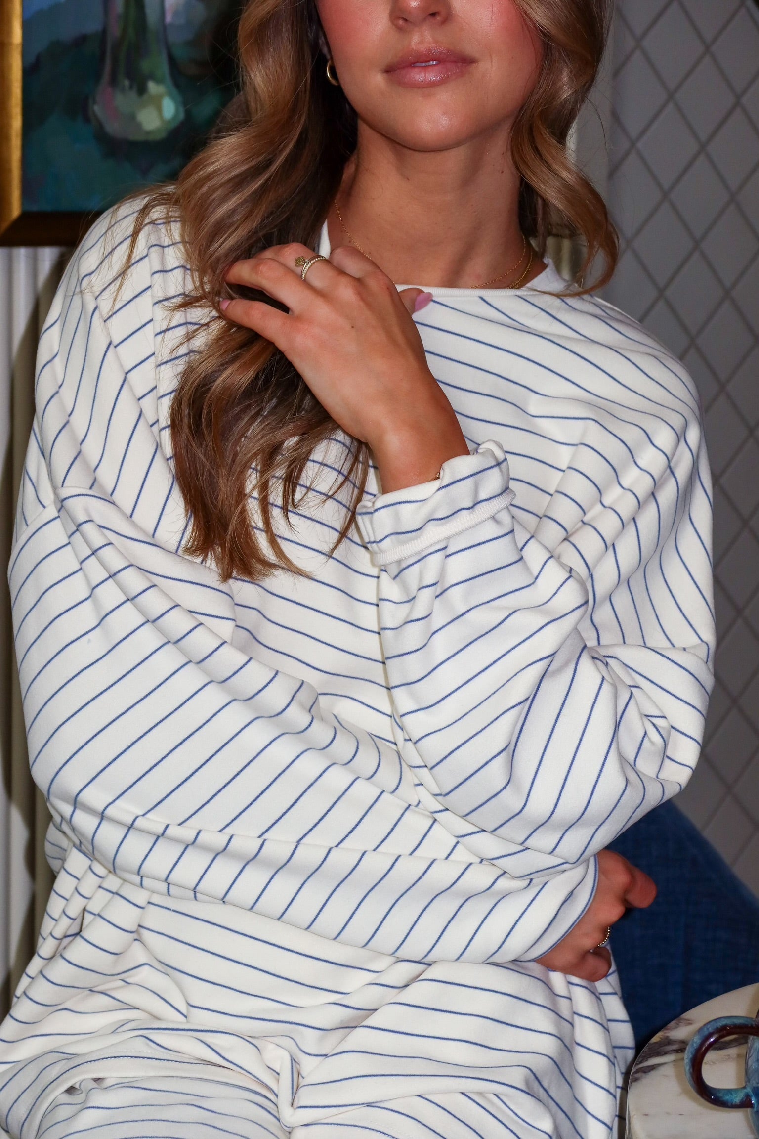Porter Fleece Stripe Top