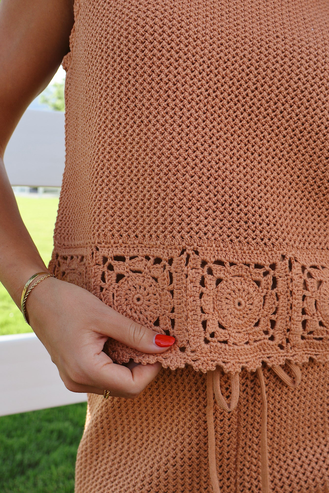 Tera Crochet Tank in Dusty Apricot Secondary image
