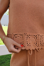 Tera Crochet Tank in Dusty Apricot