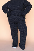 Blaire Polka Dot Pointelle Pants in Black