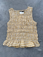 FINAL SALE - FLAWED Savannah Gingham Top in Yellow - Small
