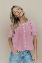 Eliza Gingham Blouse In Red
