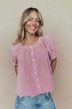 Eliza Gingham Blouse In Red