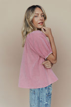 Eliza Gingham Blouse In Red