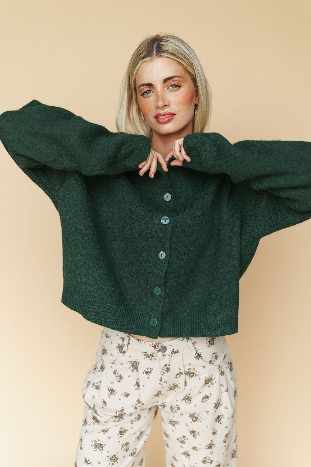 Maren Cardigan in Forest Green