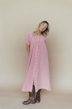 Eliza Gingham Maxi Dress in Red