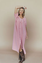 Eliza Gingham Maxi Dress in Red