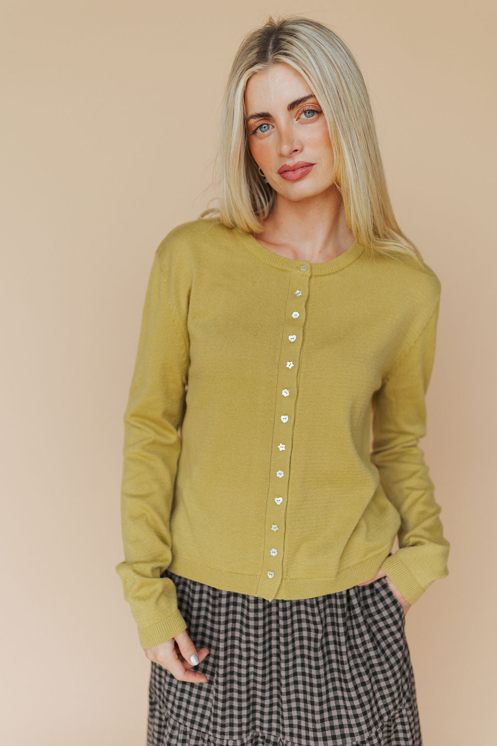 FINAL SALE - Blythe Cardigan in Chartreuse