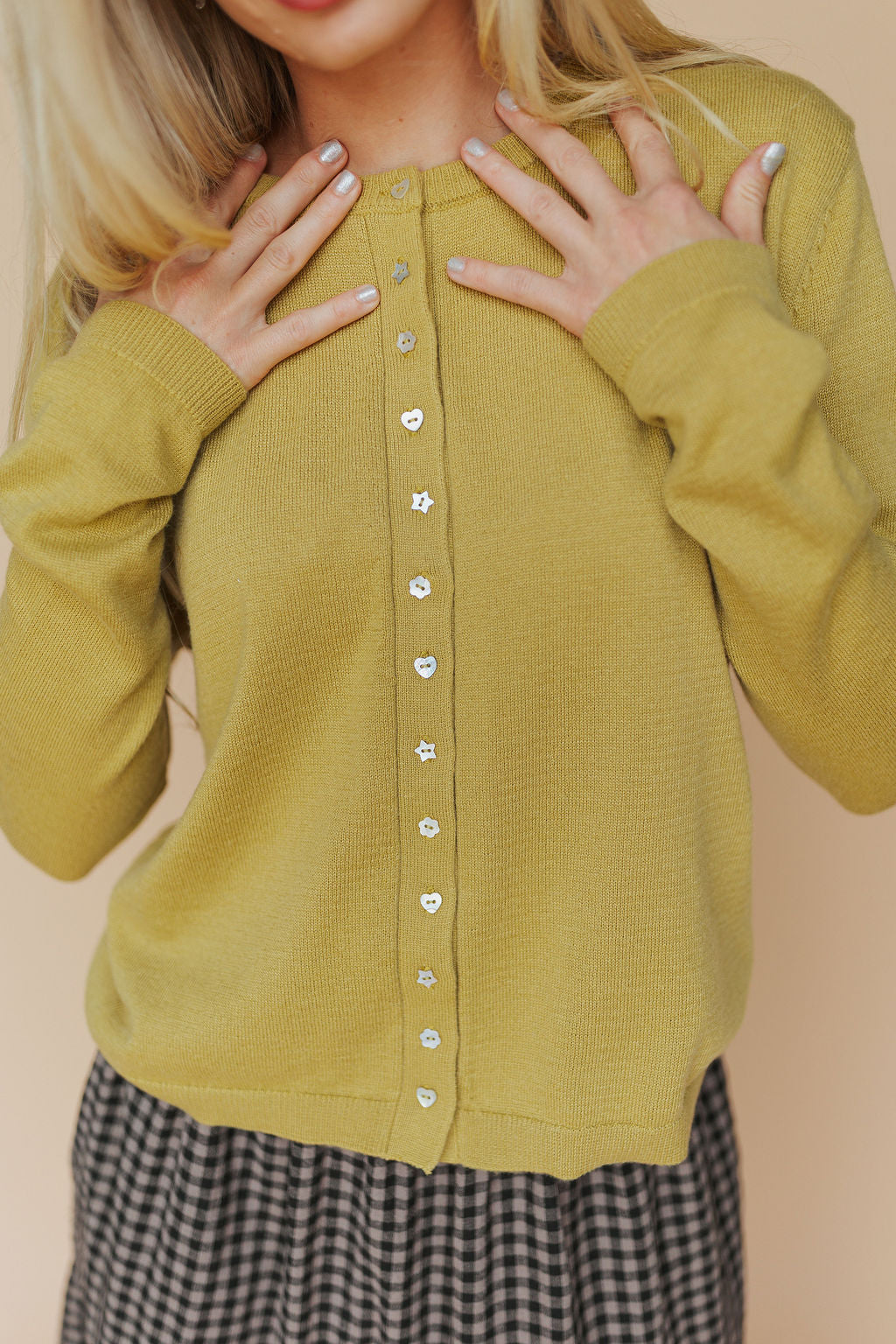 FINAL SALE - Blythe Cardigan in Chartreuse Secondary image