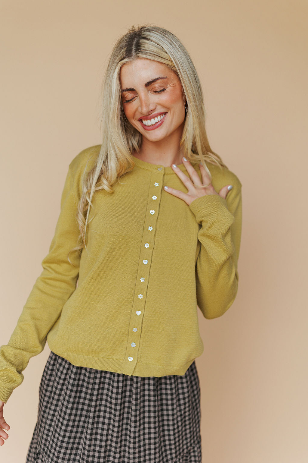 FINAL SALE - Blythe Cardigan in Chartreuse Main image