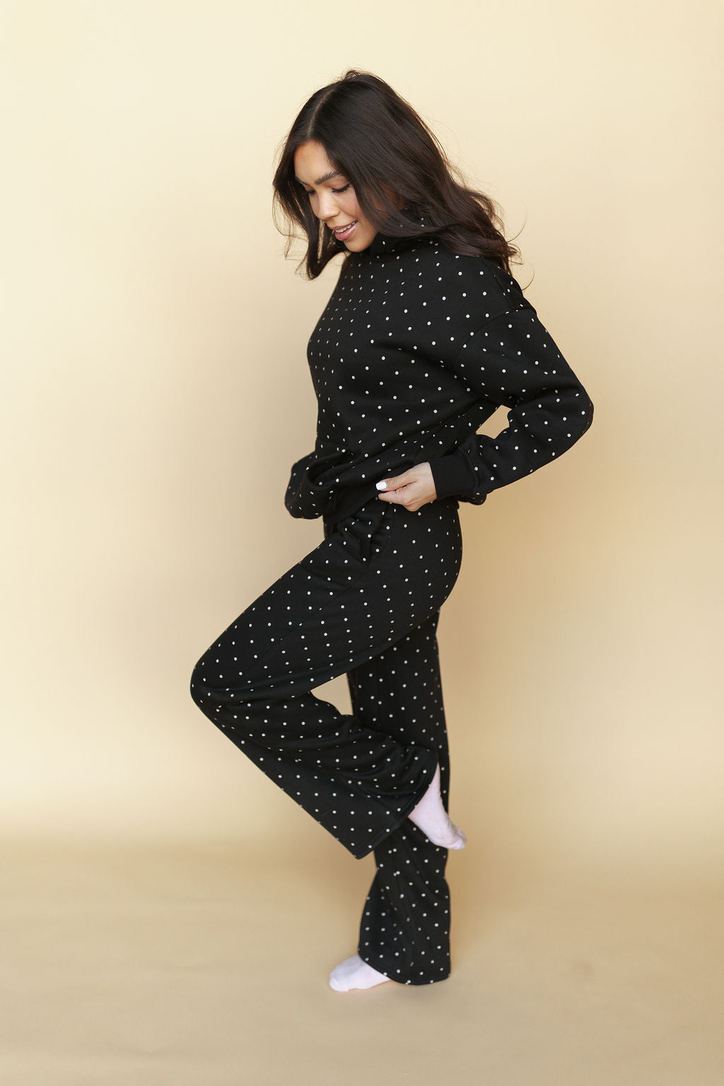 Spot On Polka Dot Pants in Black Secondary image