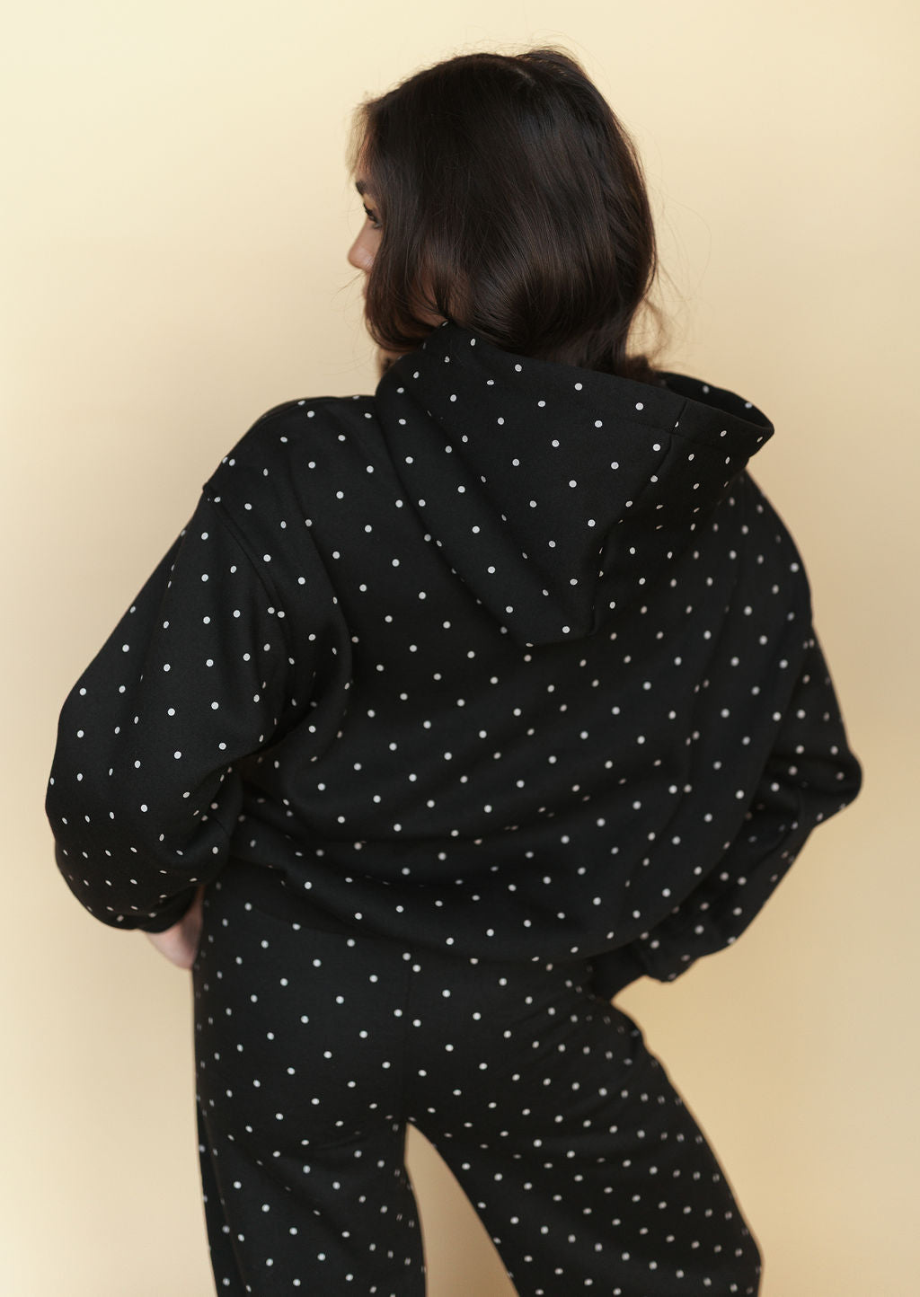 Spot On Polka Dot Hoodie in Black