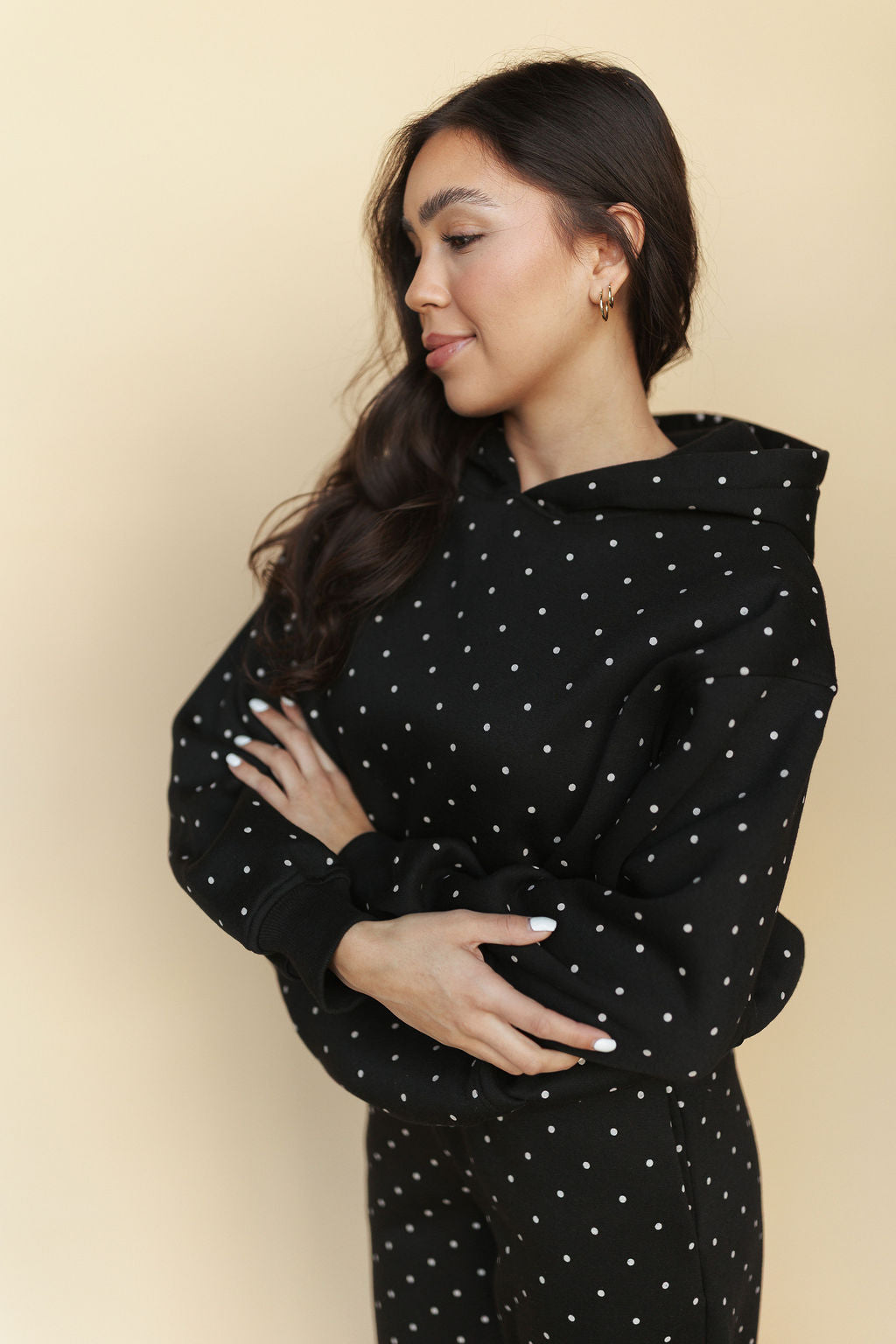 Spot On Polka Dot Hoodie in Black