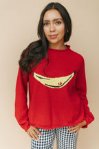 Banana Knit Sweater in Red