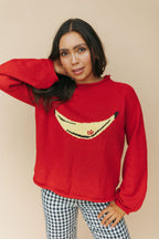 Banana Knit Sweater in Red