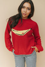 Banana Knit Sweater in Red