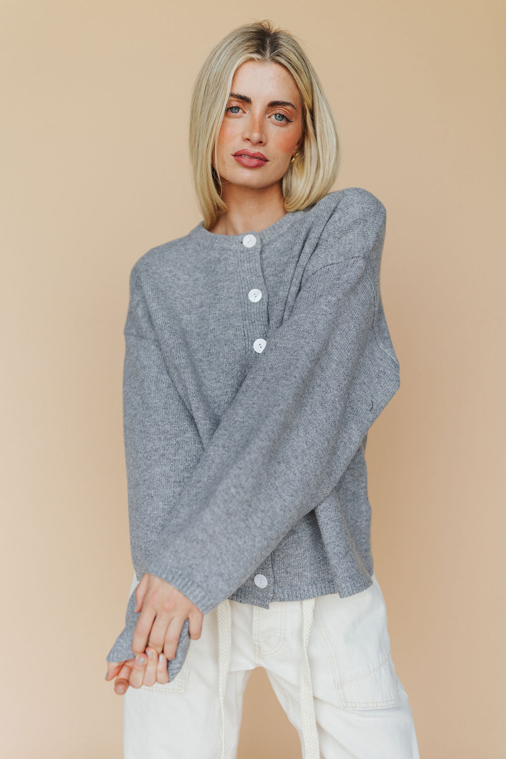 Julia Cardigan in Heather Grey Secondary image