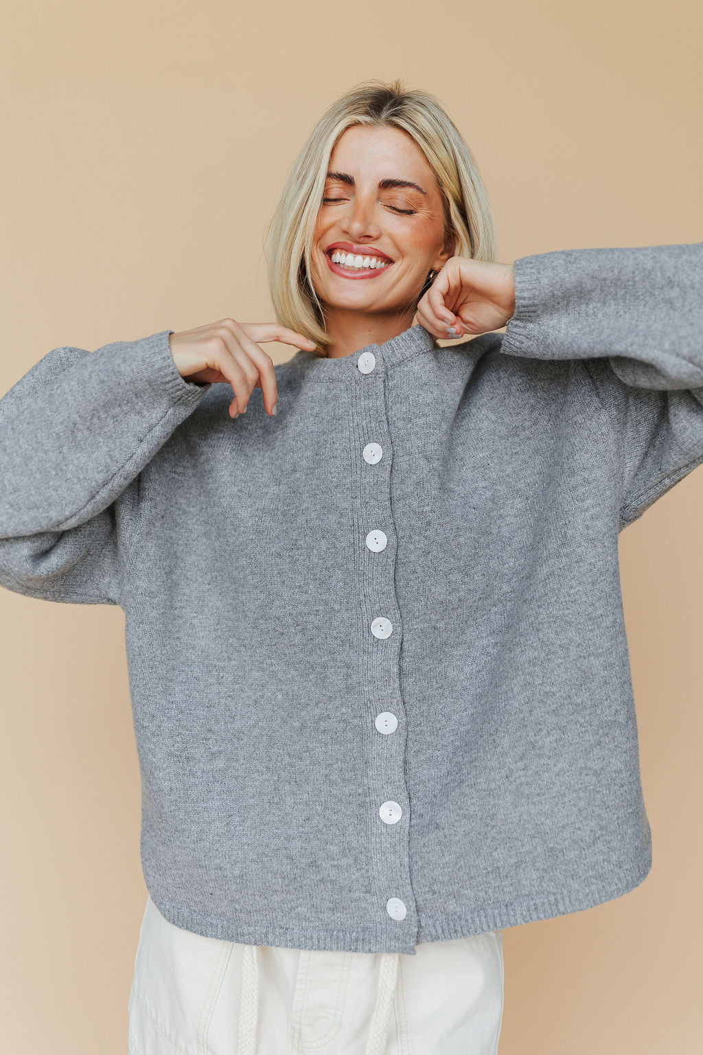 Julia Cardigan in Heather Grey
