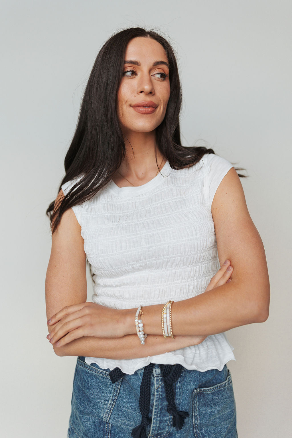 Free People Sylvie Tee in Soothing Ivory