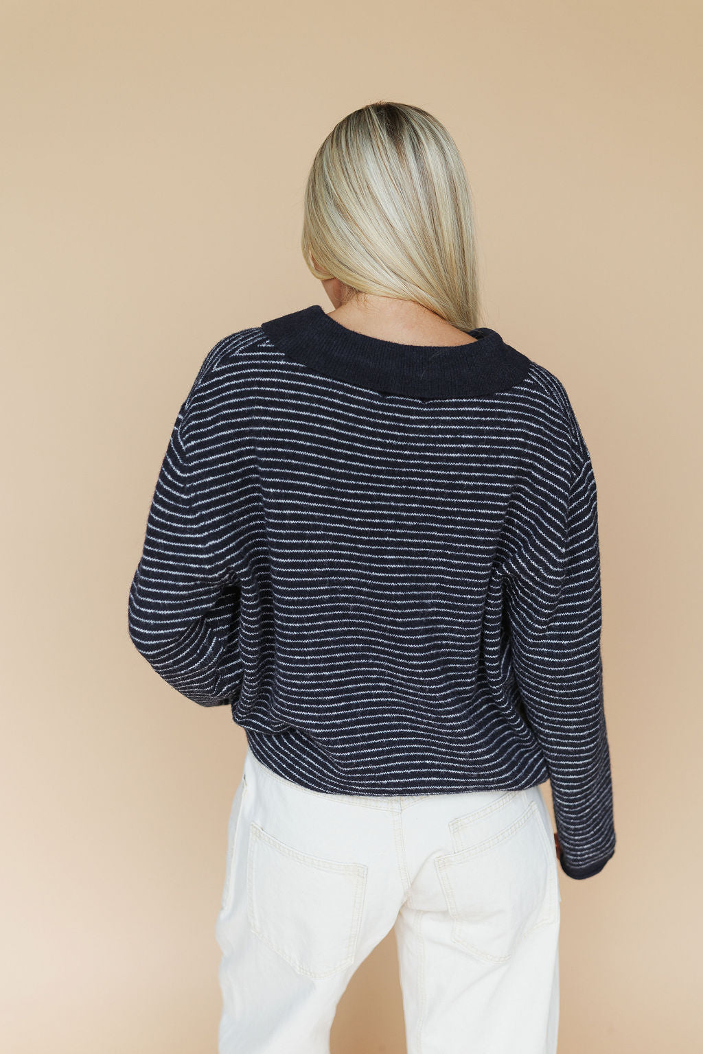 Logan Stripe Henley in Navy – Henly