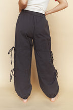 Downtown Side Tie Jogger Pants in Charcoal