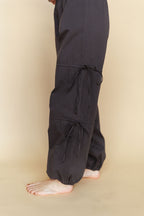 Downtown Side Tie Jogger Pants in Charcoal