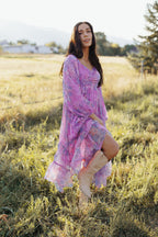 Purple Rain Floral Midi