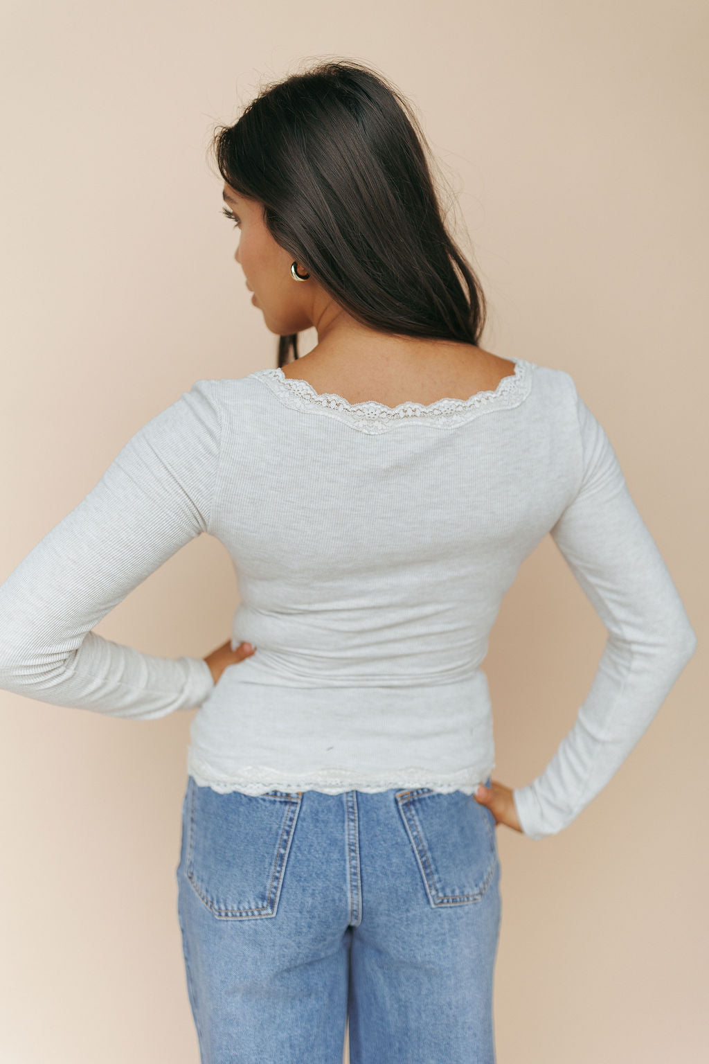 FINAL SALE - Emmie Lace Top in Oatmeal