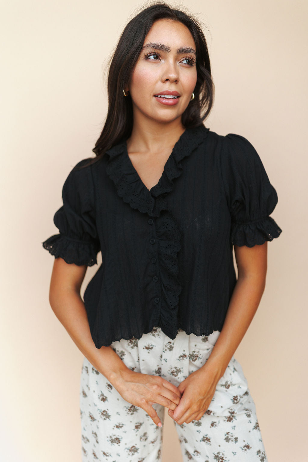FINAL SALE - Sofia Blouse in Black Main image