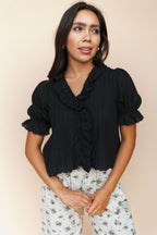 FINAL SALE - Sofia Blouse in Black