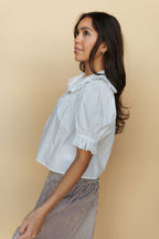 Connie Collared Short Sleeve Blouse