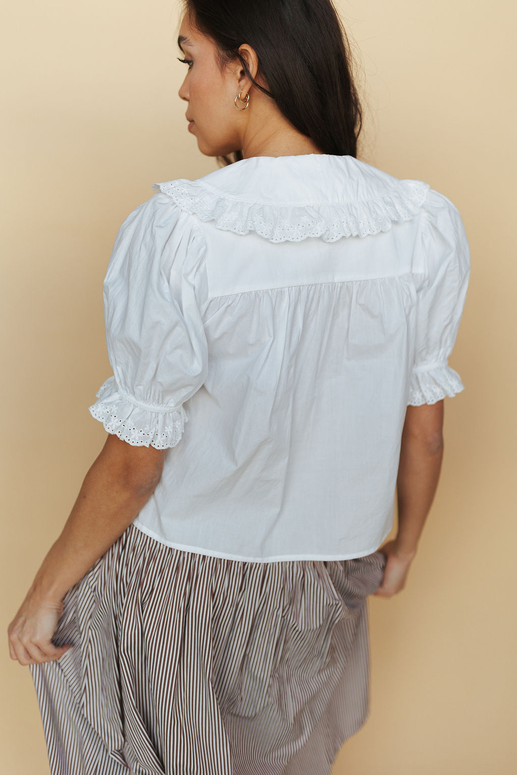 Connie Collared Short Sleeve Blouse