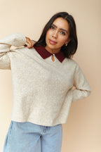 Colbie Polo Sweater in Latte