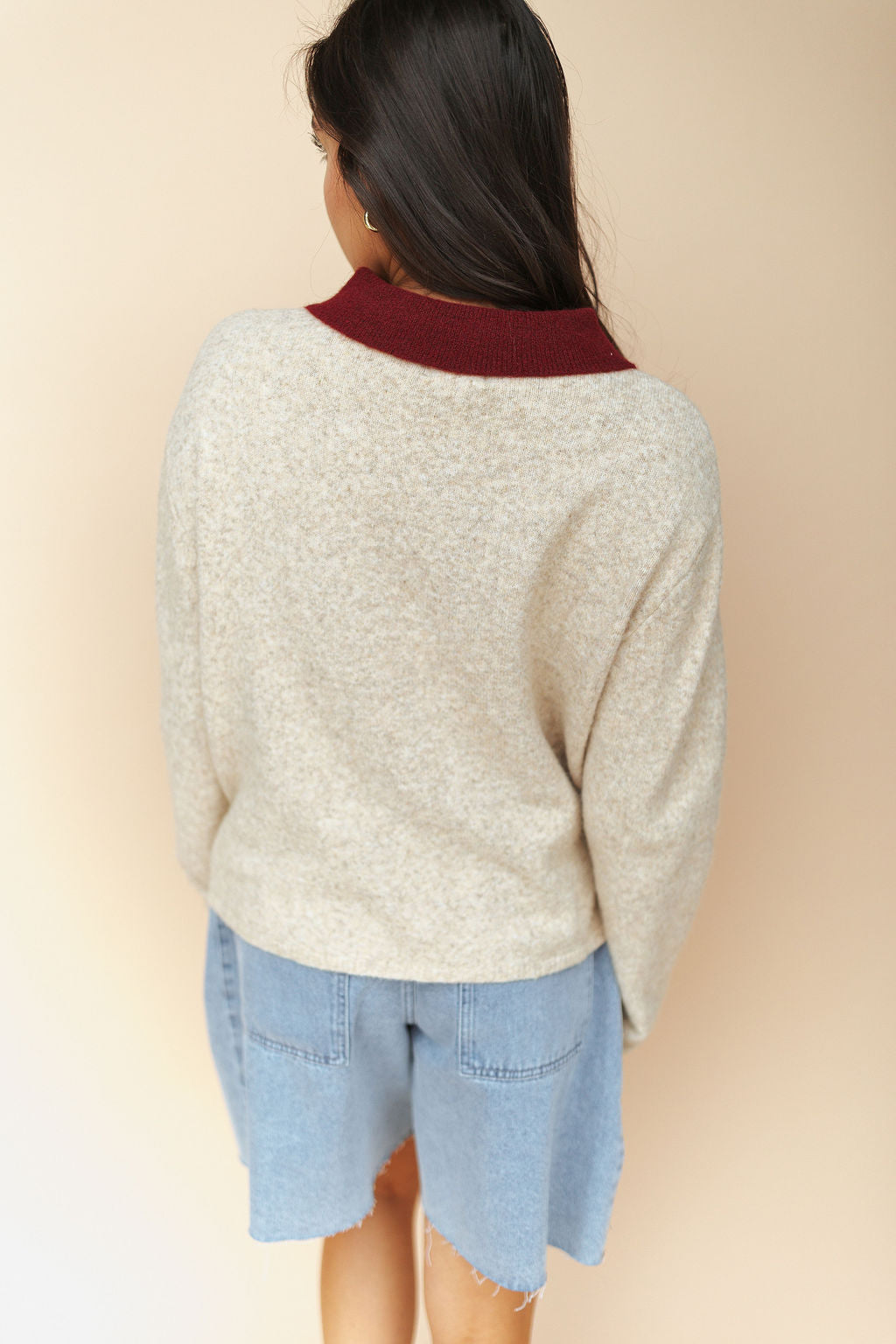Colbie Polo Sweater in Latte Secondary image