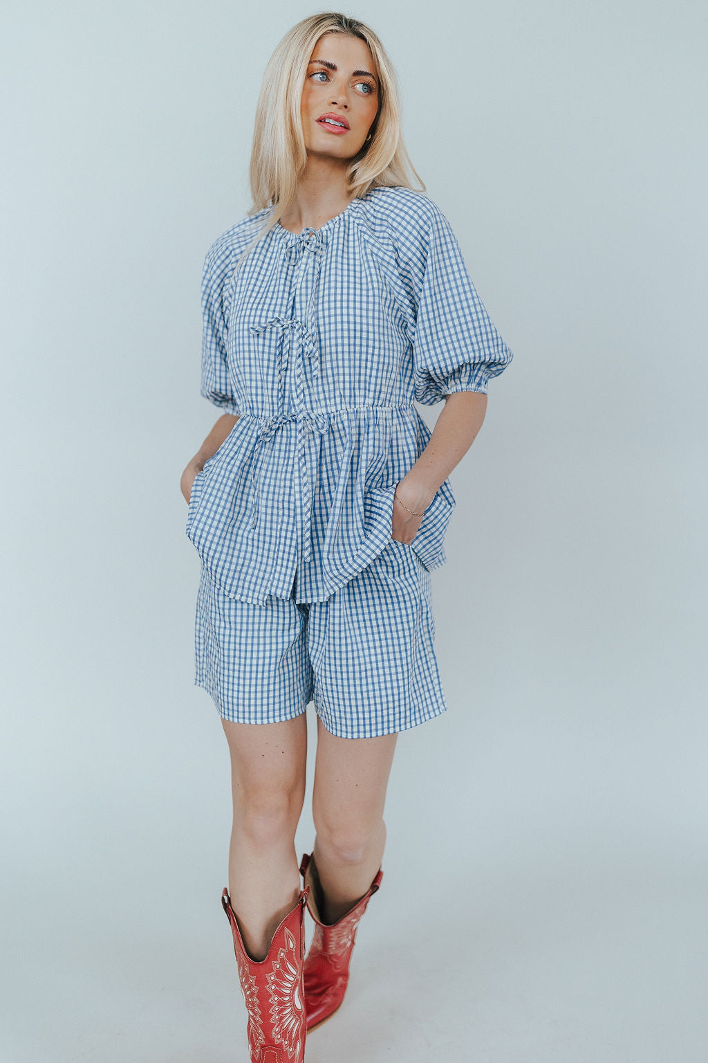 Blueberry Fields Gingham Shorts Secondary image
