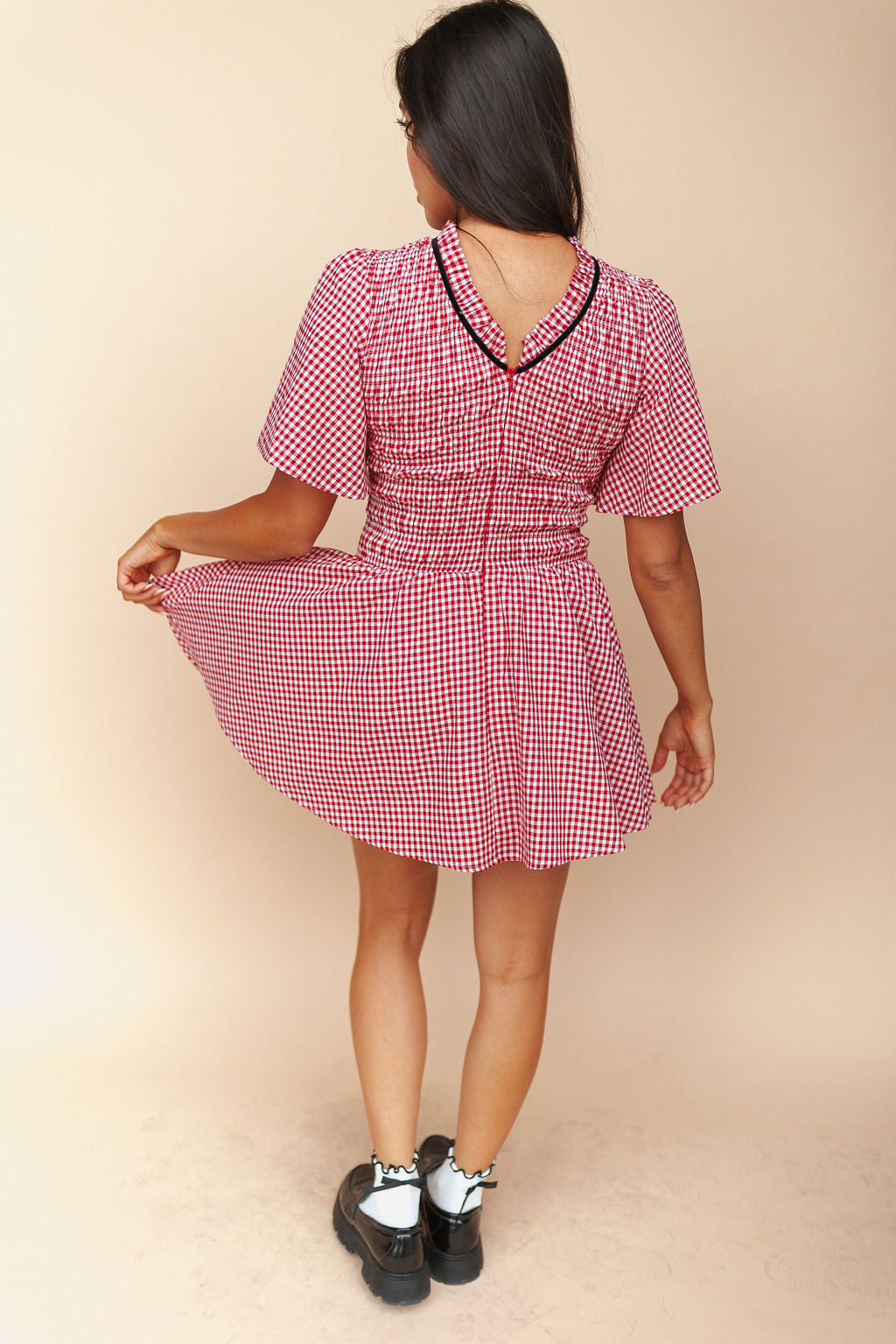 FINAL SALE - Little Red Gingham Dress in Red