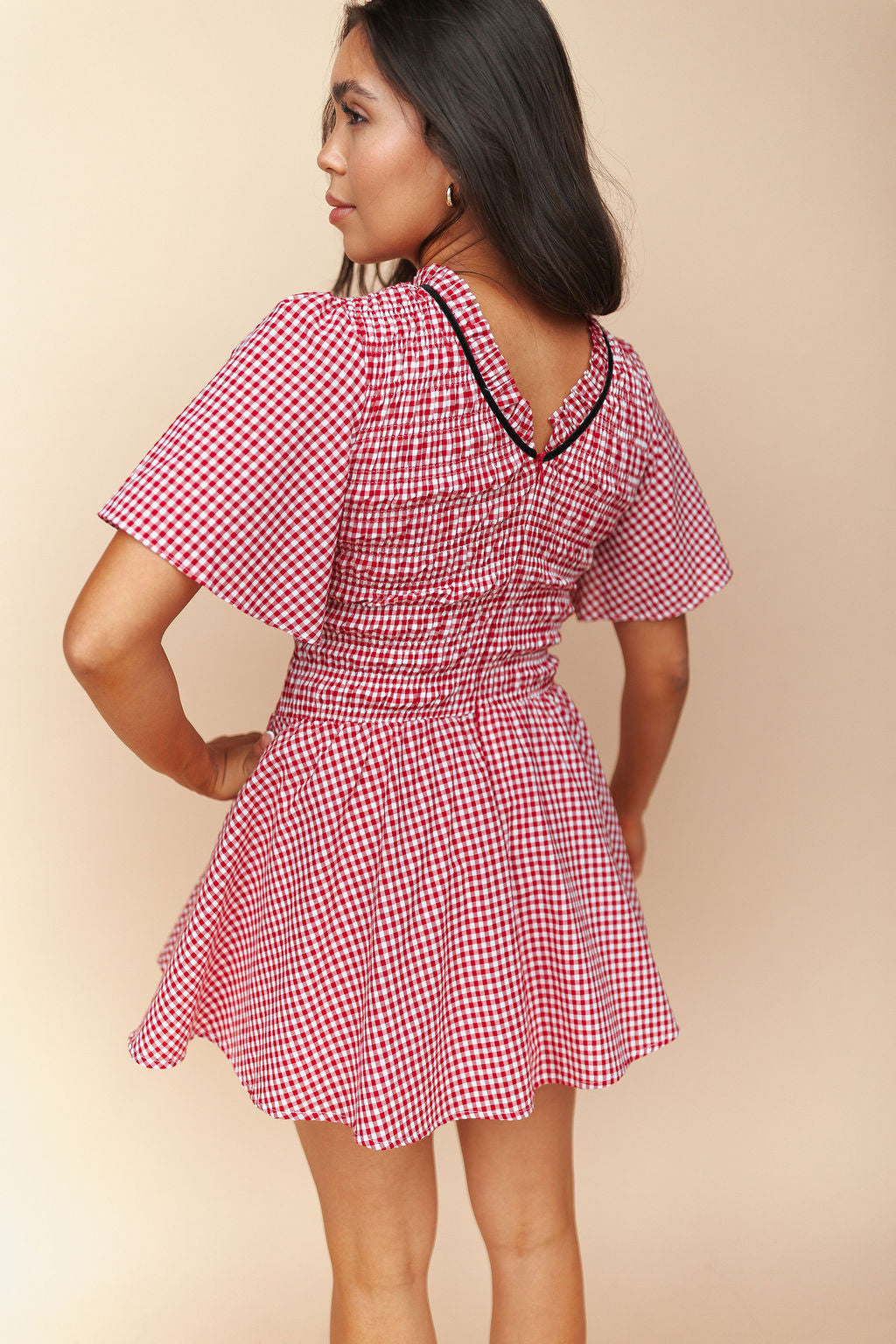 FINAL SALE - Little Red Gingham Dress in Red