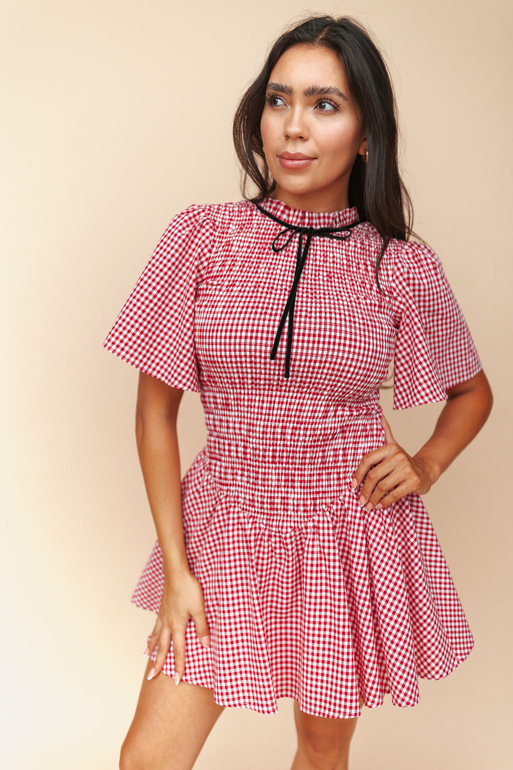 FINAL SALE - Little Red Gingham Dress in Red