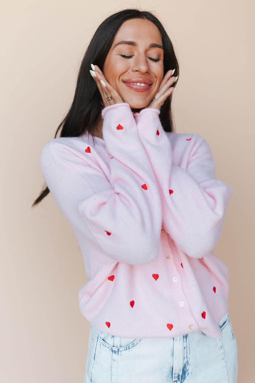 FINAL SALE - Piper Embroidered Cardigan in Pink Secondary image