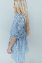 Blueberry Fields Gingham Tie Top