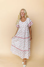 Margaret Floral Dress in Red