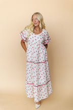 Margaret Floral Dress in Red
