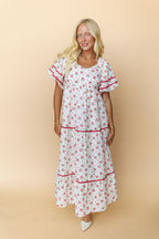 Margaret Floral Dress in Red