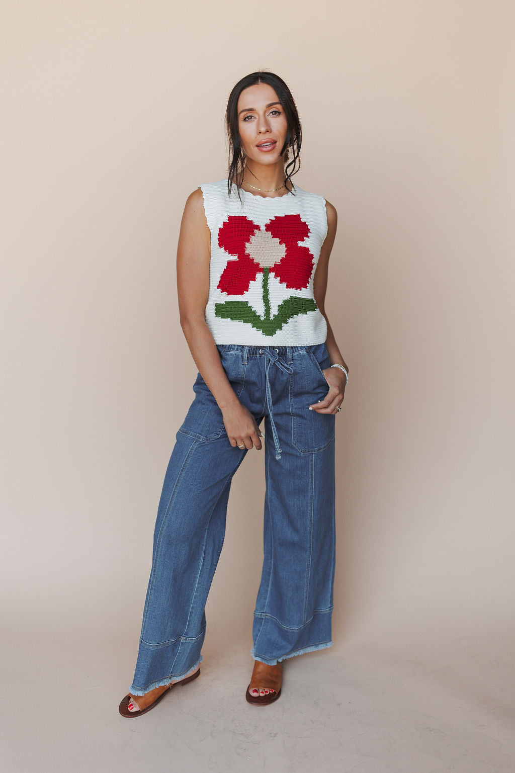 Sylvie Floral Knit Tank