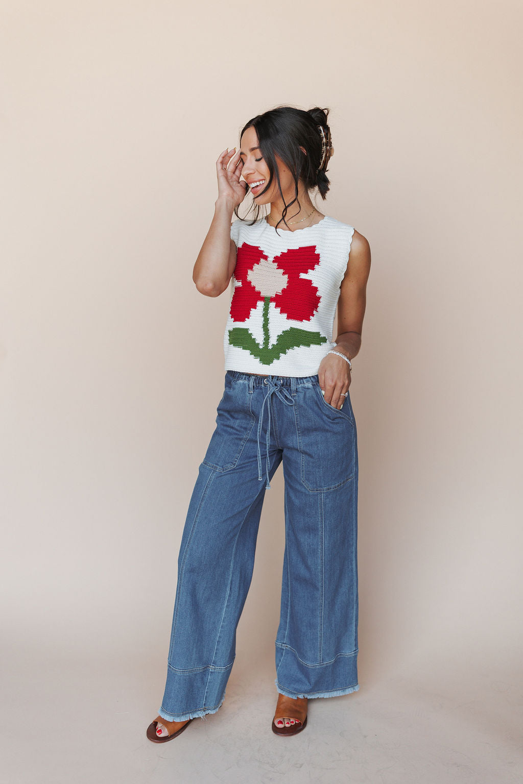 Sylvie Floral Knit Tank