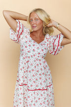 Margaret Floral Dress in Red